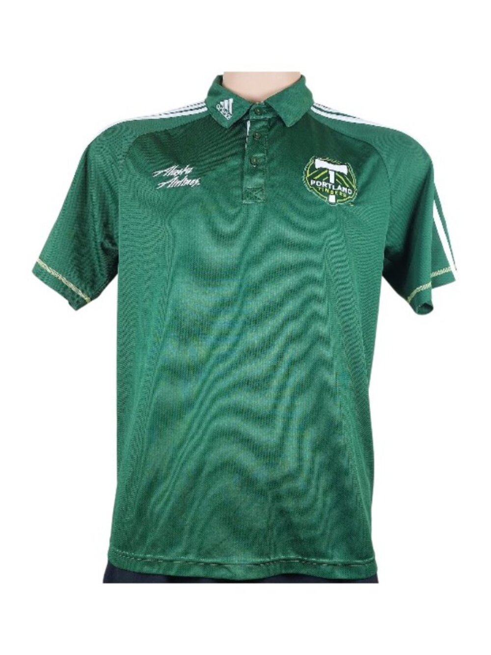 Adidas Men's Green Portland Timbers Alaska Airlines Soccer Polo Shirt Size L